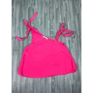 Zara Trafaluc Collection Asymmetrical Neckline Cropped Pink Tank Top Size S